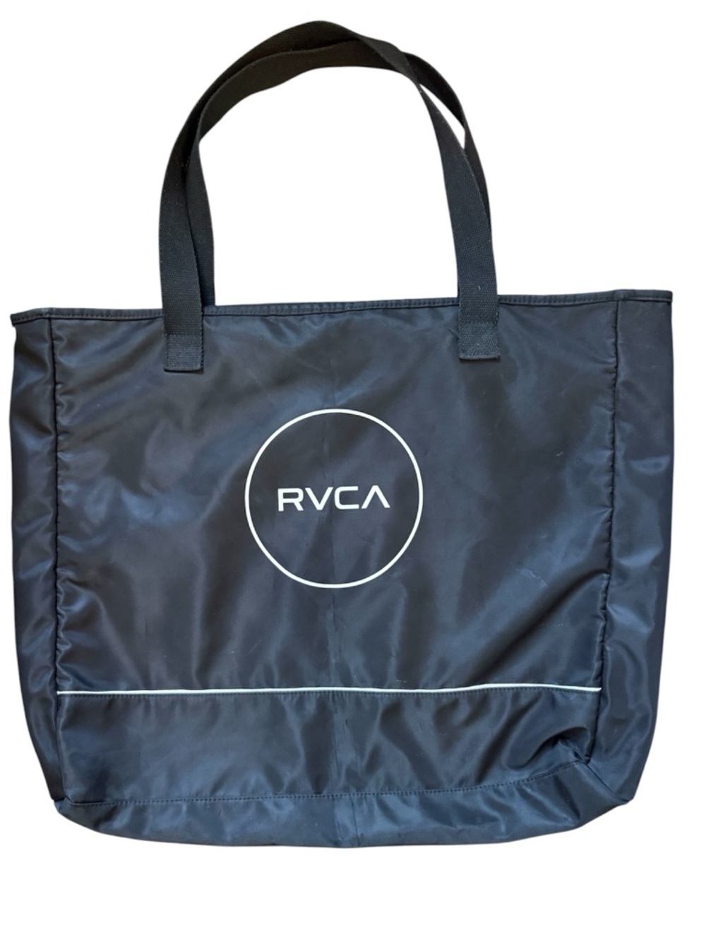 Unisex RVCA Black Canvas Logo Beach Bag Tote. EUC!